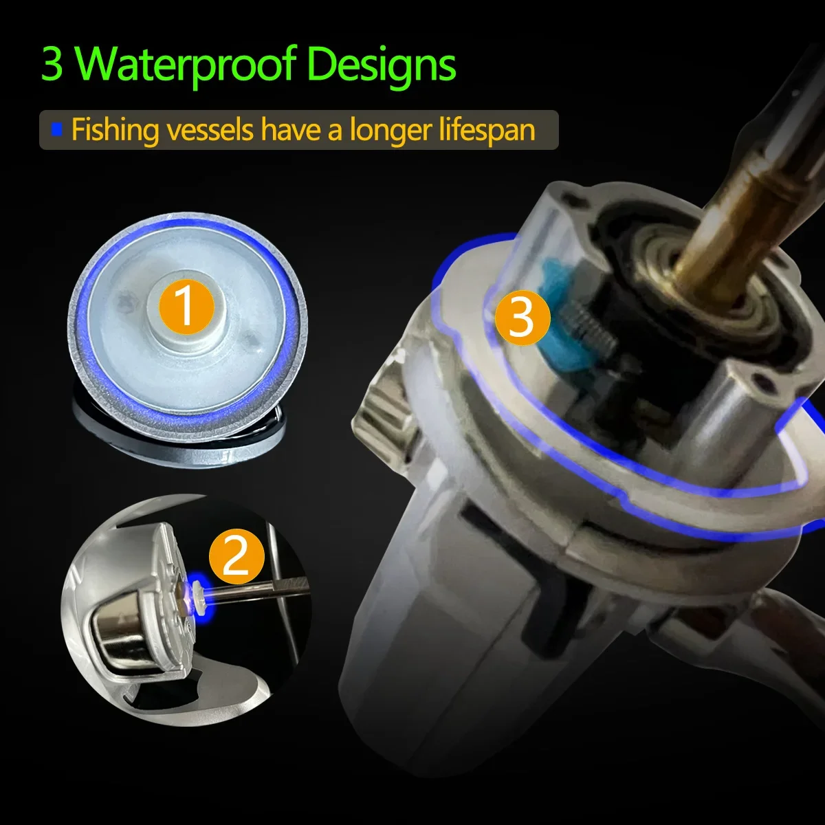 Carrete de Pesca giratorio de diseño impermeable, rodamientos de acero inoxidable, rueda antioxidante, relación de engranaje 5,2: 1, Serie 2000, 3000, 7000 - imagen 5