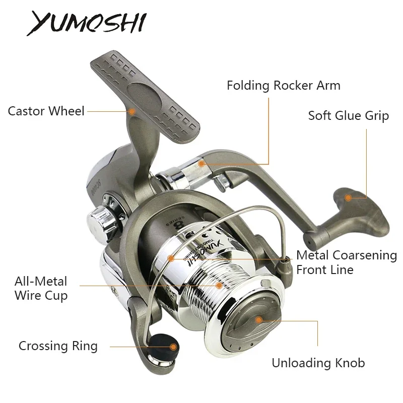 Aorace-carrete de pesca de 12 rodamientos, 5,5: 1, giratorio, plegable, intercambiable, Mango para pesca SC 1000 - 7000 - imagen 5