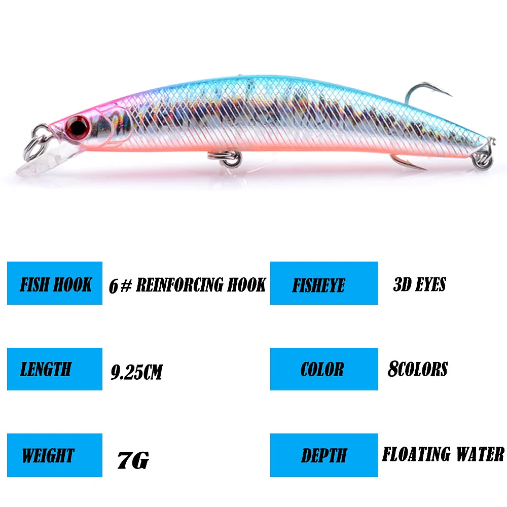 Señuelos de Pesca flotantes de pececillo, 90mm, 7,5g, Isca, Pesca, Wobbler, cebo Artificial para trucha, carpa, Jerkbait, Swimbait, accesorios de Pesca - imagen 4