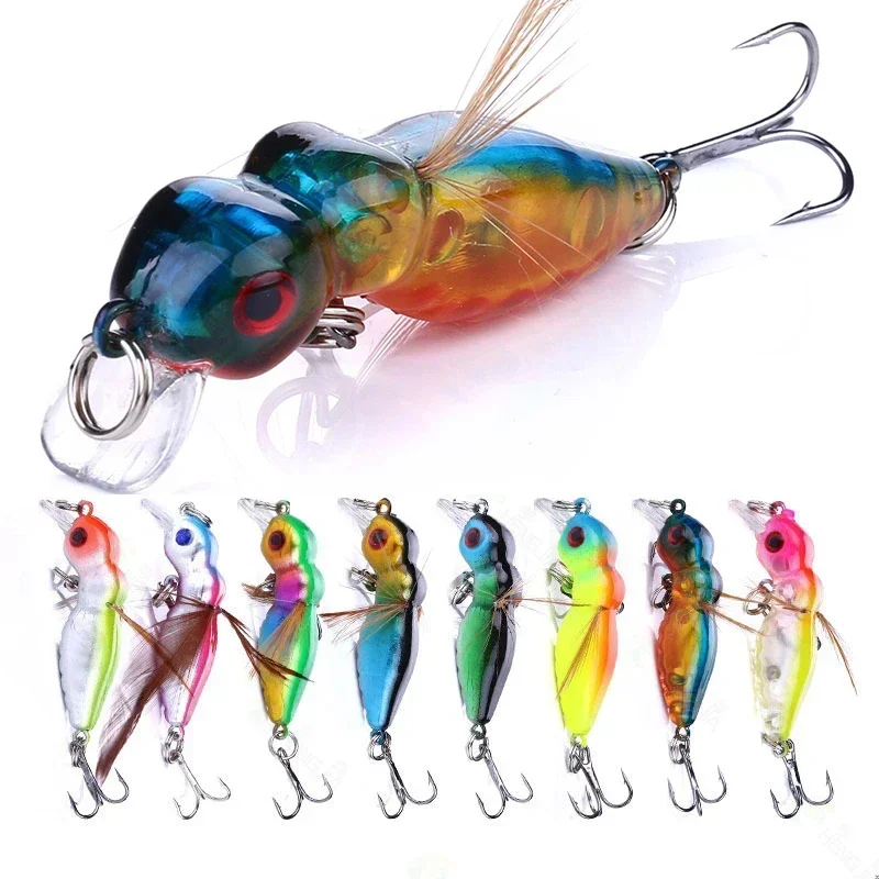1 Uds 4,5 cm 3,5g Mini abejorro cebo insecto Artificial Wobbler aparejos de pesca pluma abeja señuelo de pesca Crankbait cebo de agua dulce - imagen 5