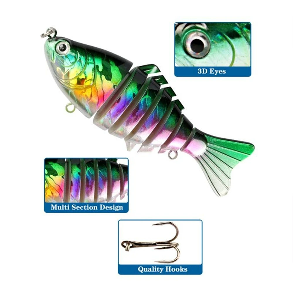 1 Uds Wobblers señuelo de pesca multisección Minnow 2-6 Isca articulado cebo duro Artificial Crankbait Trolling Bass Pike aparejos de perca - imagen 5