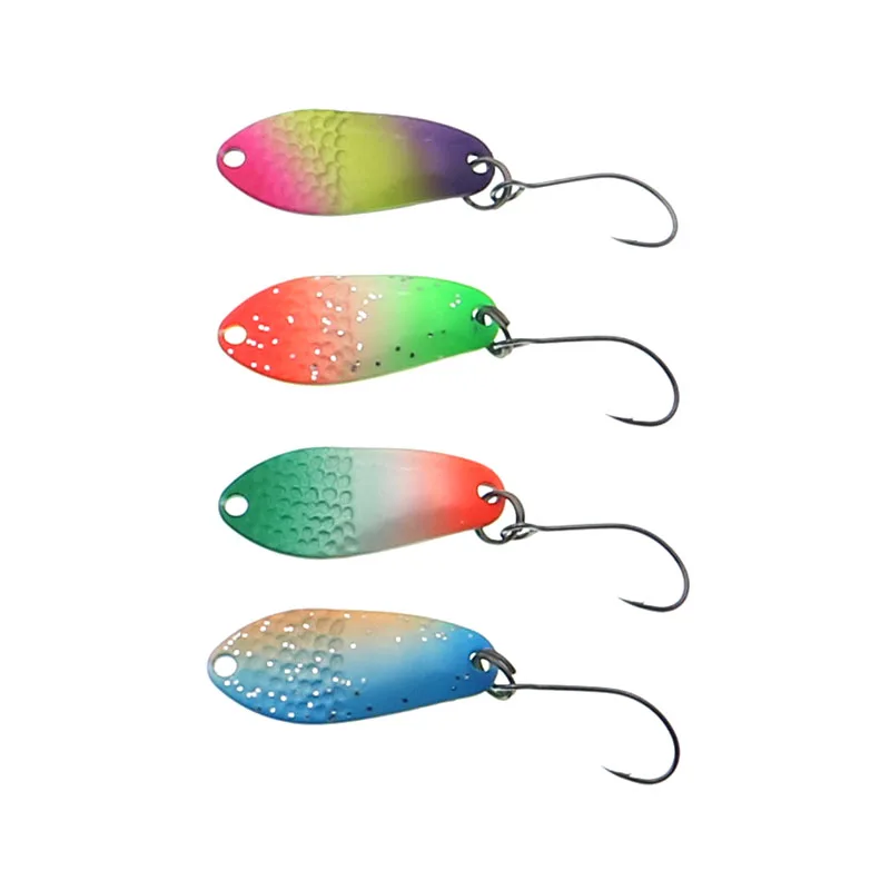 HISTOLURE-señuelo para trucha, 2g, 27mm, Metal, latón, cobre, colorido, Mini cuchara de pesca, cebo, aparejos de corriente de agua dulce para Chub, perca, salmón - imagen 5