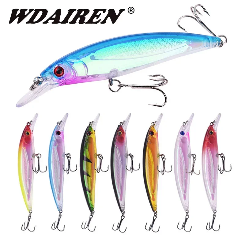1 pieza. Laser señuelo de pesca de plástico 11 cm 11,5 g flotante wobblers cebo duro artificial con anzuelos bajo manivela
