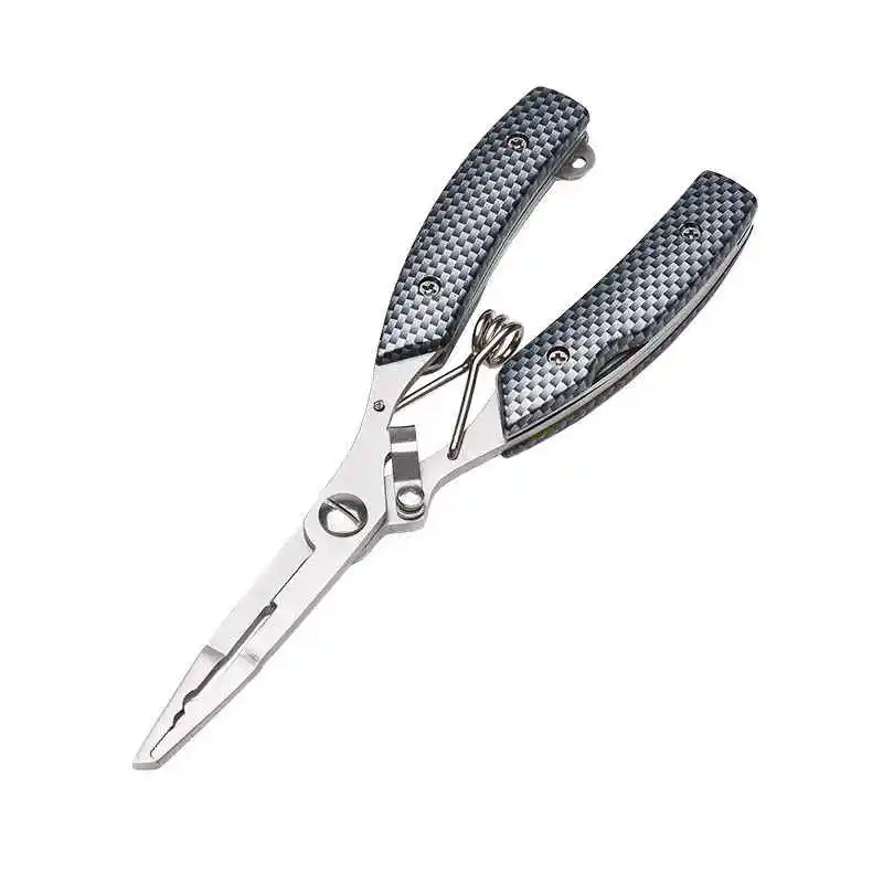 Tijeras de pesca de acero inoxidable, alicates de pesca de boca curva, equipo de pesca al aire libre, alicates para señuelos, sedal de pesca de caballos fuertes - imagen 5