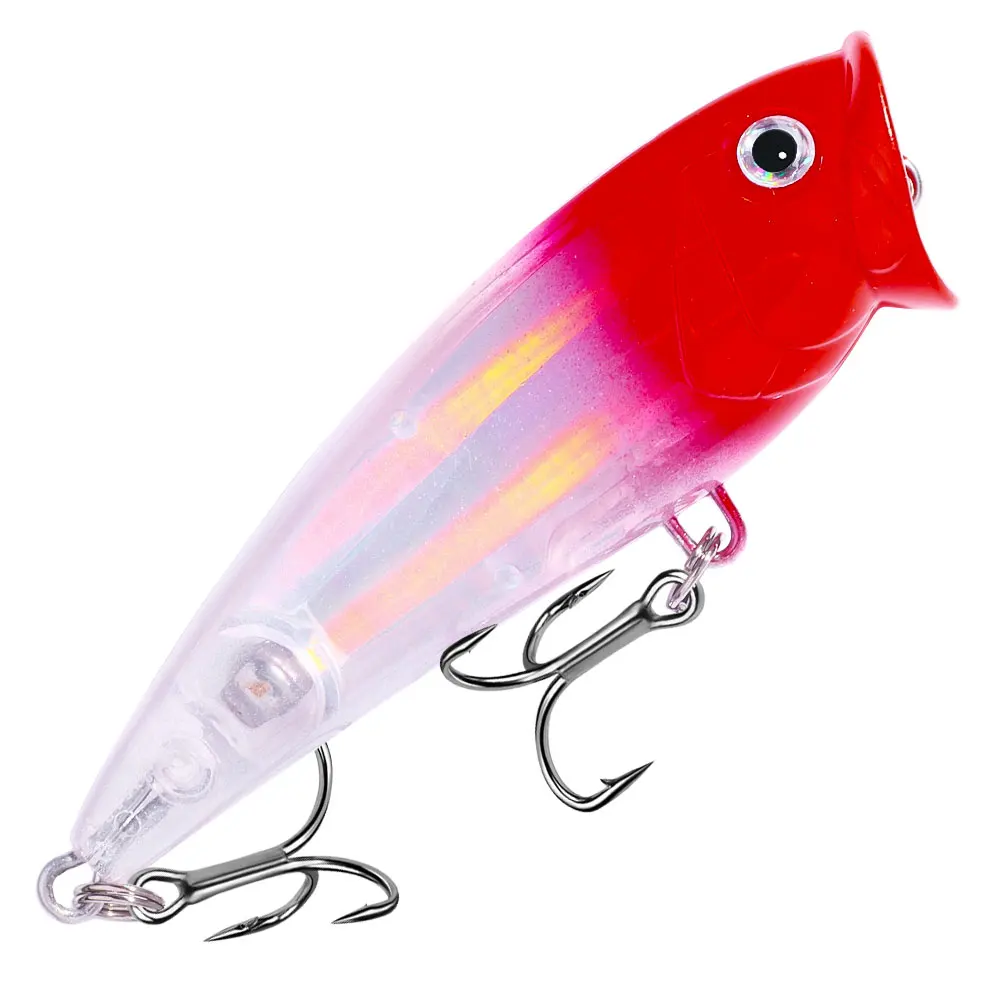 1 unidad Topwater Popper 7,5 cm 8,3g señuelo duro flotante cebo Artificial ojos 3D para lubina perca Pike Pesca de agua dulce y salada - imagen 3