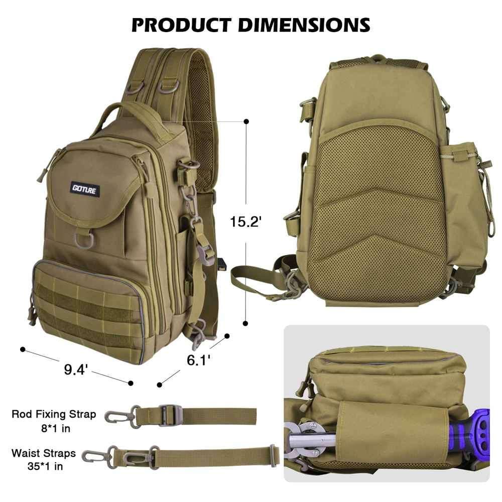  Men Women Single Shoulder Fishing Bags Waterproof Leisure Multi Function Backpacks Fishing Gear Kit (3)