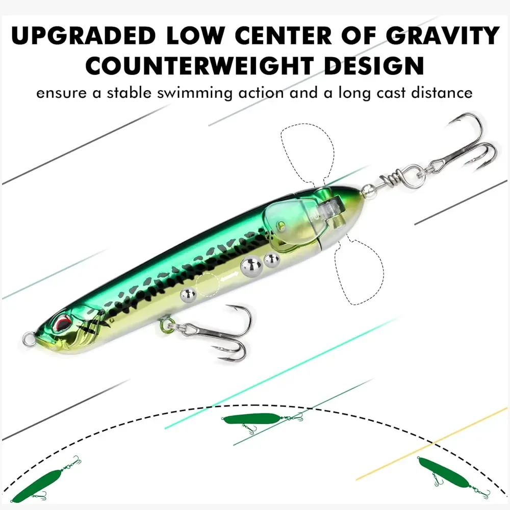 130mm 32g cebo tipo lápiz flotante superficie Tractor giratorio señuelo de Pesca sin labios cola giratoria suave Pesca Artificial duro Swimbait - imagen 5