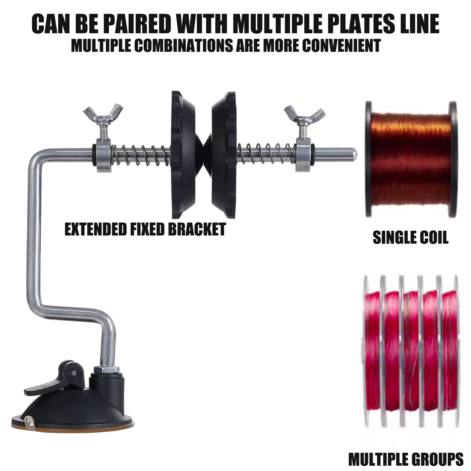 Máquina enrolladora de hilo de pescar, abrazadera de vacío, carrete de pesca, sistema de carrete, pesca de carpa de mar curvada Vertical - imagen 2
