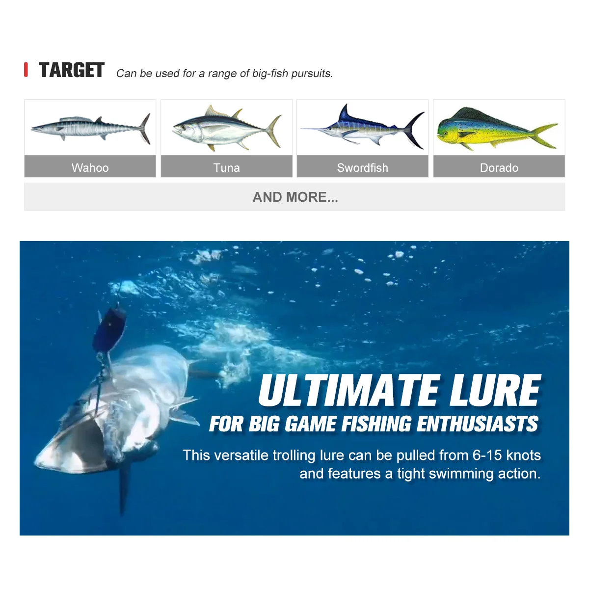 NOEBY-señuelo de pesca VIB hundido, cebos duros artificiales para atún Wahoo, pesca de gran juego, Mega trampa, 170mm, 213g 210mm 347g - imagen 4