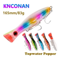 KNCONAN 165mm 83g Señuelos de Pesca Popper grande Twitch Wobbler cebos duros artificiales superficie de curricán de agua salada Swimbait de agua superior