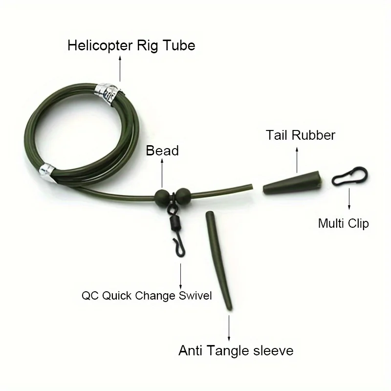 Equipo de aparejo de helicóptero para pesca de carpa, giratorios de cambio rápido para pesca de basura, accesorios de pesca, Kit de accesorios de pesca de carpa - imagen 2