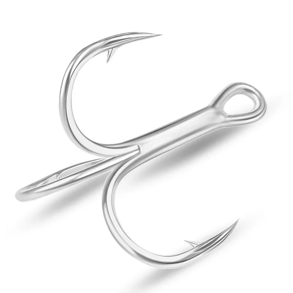 PROBEROS 10 unids/lote anzuelos triples de alto carbono tamaño sólido 1 # -14 #   Anzuelos triples de acero con púas de alta resistencia, aparejos de pesca al por mayor - imagen 3