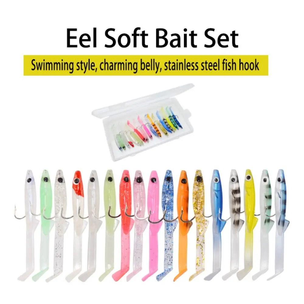 Señuelos de pesca deportivos de PVC, 17 Uds., colores mezclados, señuelo suave, cebo Artificial para pesca - imagen 2