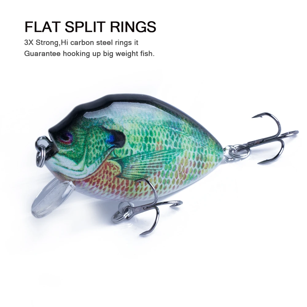 Hanlin-señuelo de pesca Jerkbait, anzuelo que se hunde, Crankbait, labio redondo, Wobbler, Panfish, aparejos de pesca para lubina, Bluegill, 6cm, 14,5g - imagen 5