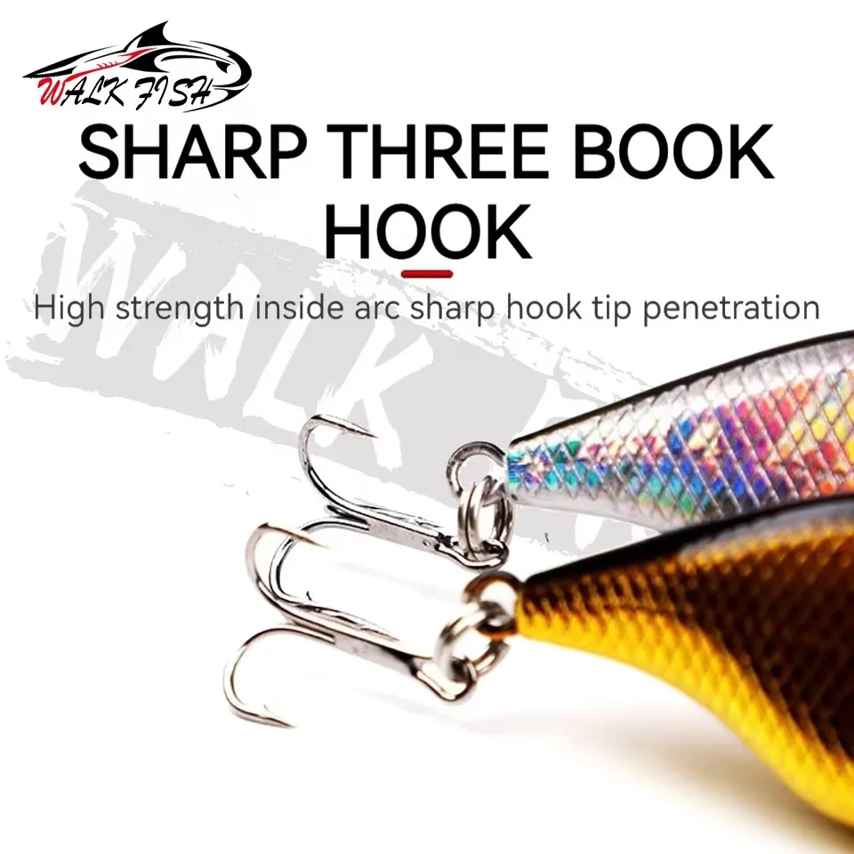 WALK FISH 1 Uds 4cm 4,5g cebo de pesca engranaje Mino VIB señuelo Micro-objeto cebo duro sacudiendo hundimiento boca volteada lubina cola roja - imagen 5