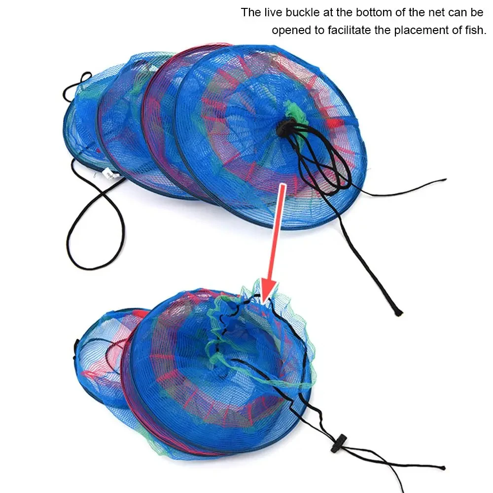 Mini cesta de pesca portátil plegable de tres capas, accesorios de protección para peces, cangrejo, langosta, camarón - imagen 4