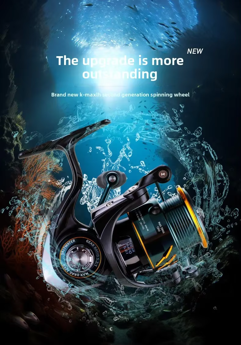 Vista general del carrete Luya K-MAX para pesca de mar
