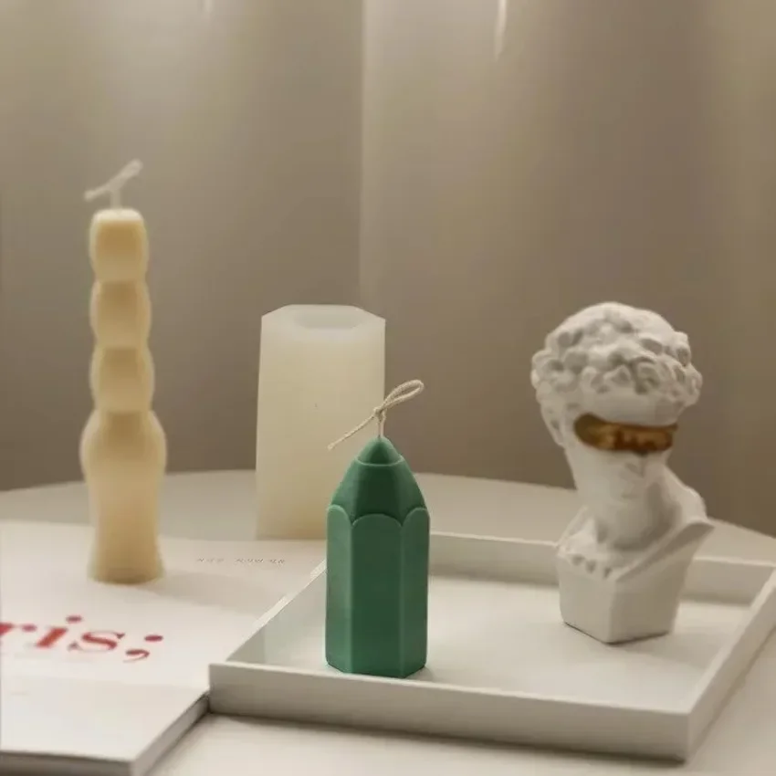 Molde de vela de silicona con forma de lápiz 3D, vela cilíndrica DIY para aromaterapia, jabón, resina de yeso, productos para hacer velas manuales - imagen 3