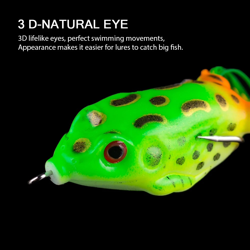 Hanlin-señuelo de rana flotante, cebo de pesca de plástico suave, doble anzuelo, Topwater Ray Frog, Lucio Artificial, aparejos de lubina, 5G, 8G, 12G - imagen 4