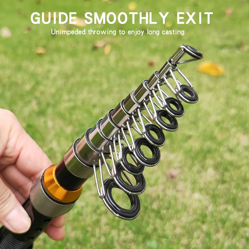 BAKAWA Mini caña de pescar giratoria caña de pescar telescópica 1,5 M/2,1 M/2,3 M caña de pescar portátil Pesca equipo de Pesca de carpa - imagen 4