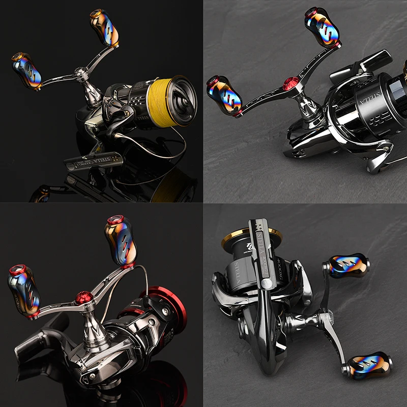 Gomexus-mango de carrete giratorio de titanio para Shimano Stella Stradic FL Daiwa Luvias Caldia, mango doble, 82-98mm - imagen 3