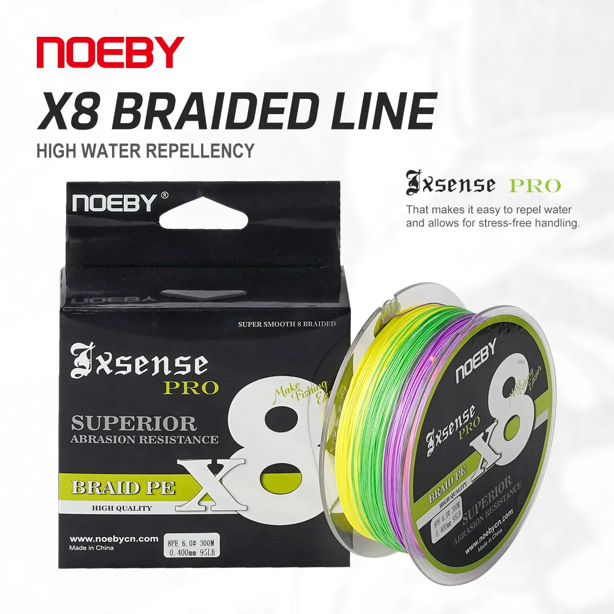 Línea trenzada Noeby Upgrade X8 verde fluorescente - imagen 4