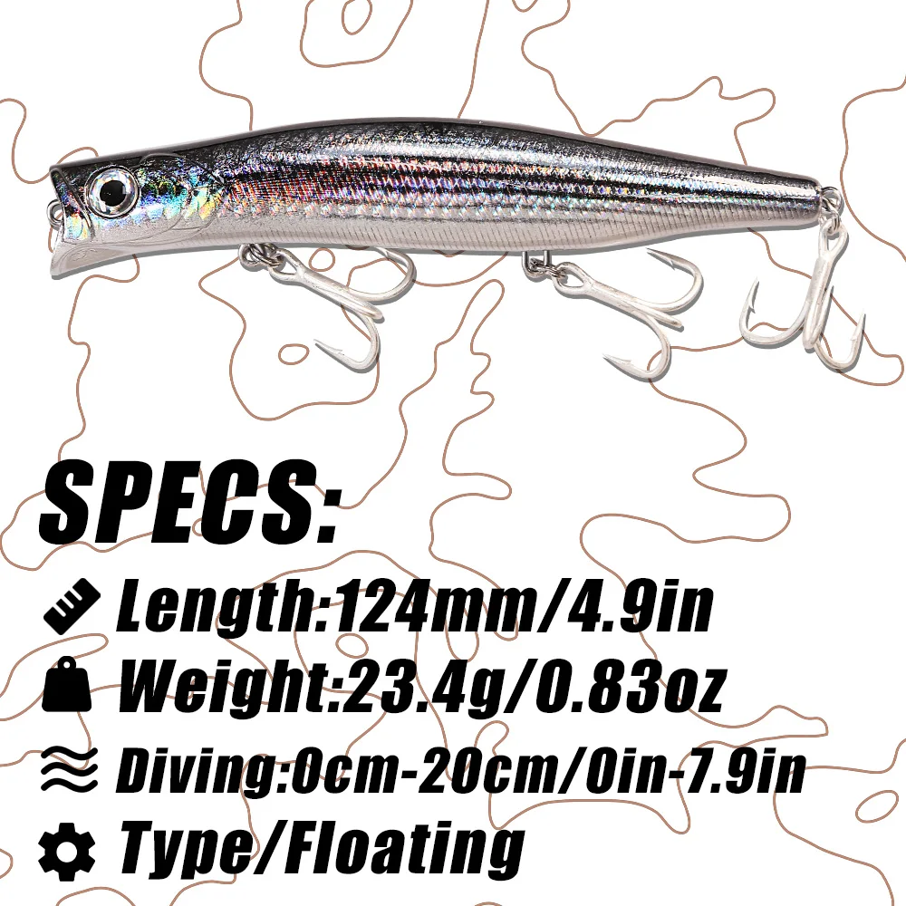 B & U Jerkbait flotante para Lucio en agua salada - imagen 3