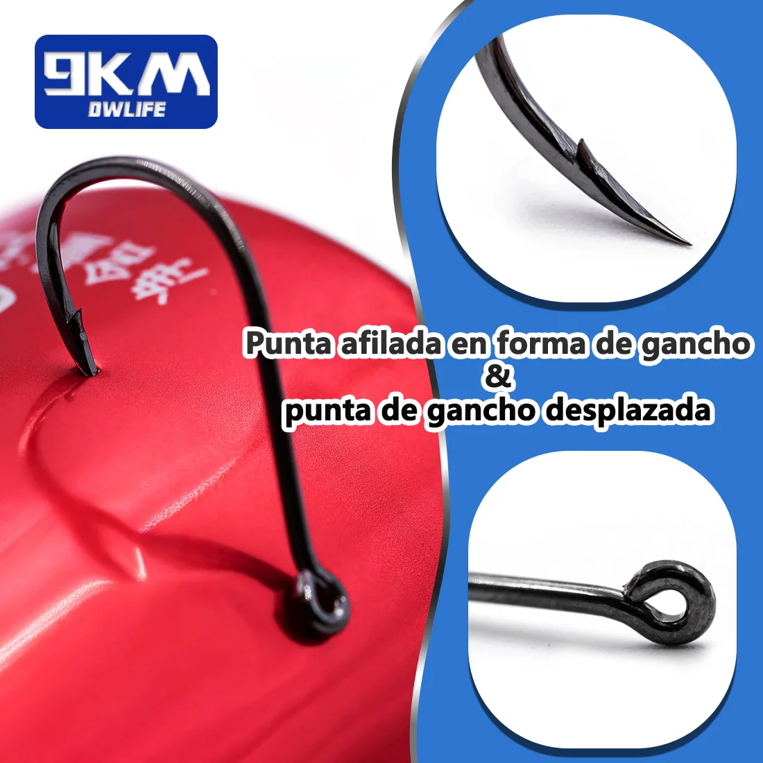 Anzuelos de pesca Iseama de 9KM, 50 ~ 200 Uds., anzuelo de carpa, anzuelo circular de pesca de agua salada, punta de aguja fuerte compensada, púas, ojo anillado, agua salada - imagen 5