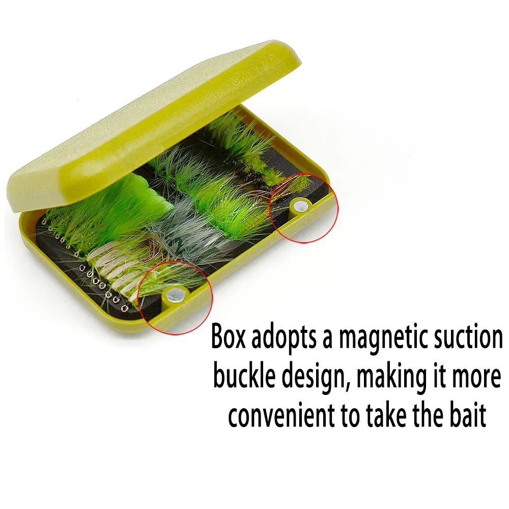 Juego mixto de moscas de pesca, 32 Uds./40 Uds./56 Uds., estuche magnético, variedad de colores, trucha, mosca, salmón - imagen 4