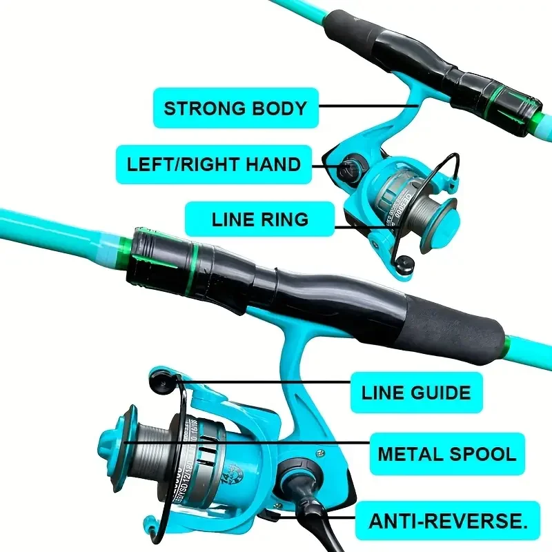Señuelo de carbono súper duro de 4/5 secciones, peso de cebo 3,5-14g y 5,2:1/7,2:1, relación de engranaje, juego de ruedas de Jigging de agua salada para carpa - imagen 2