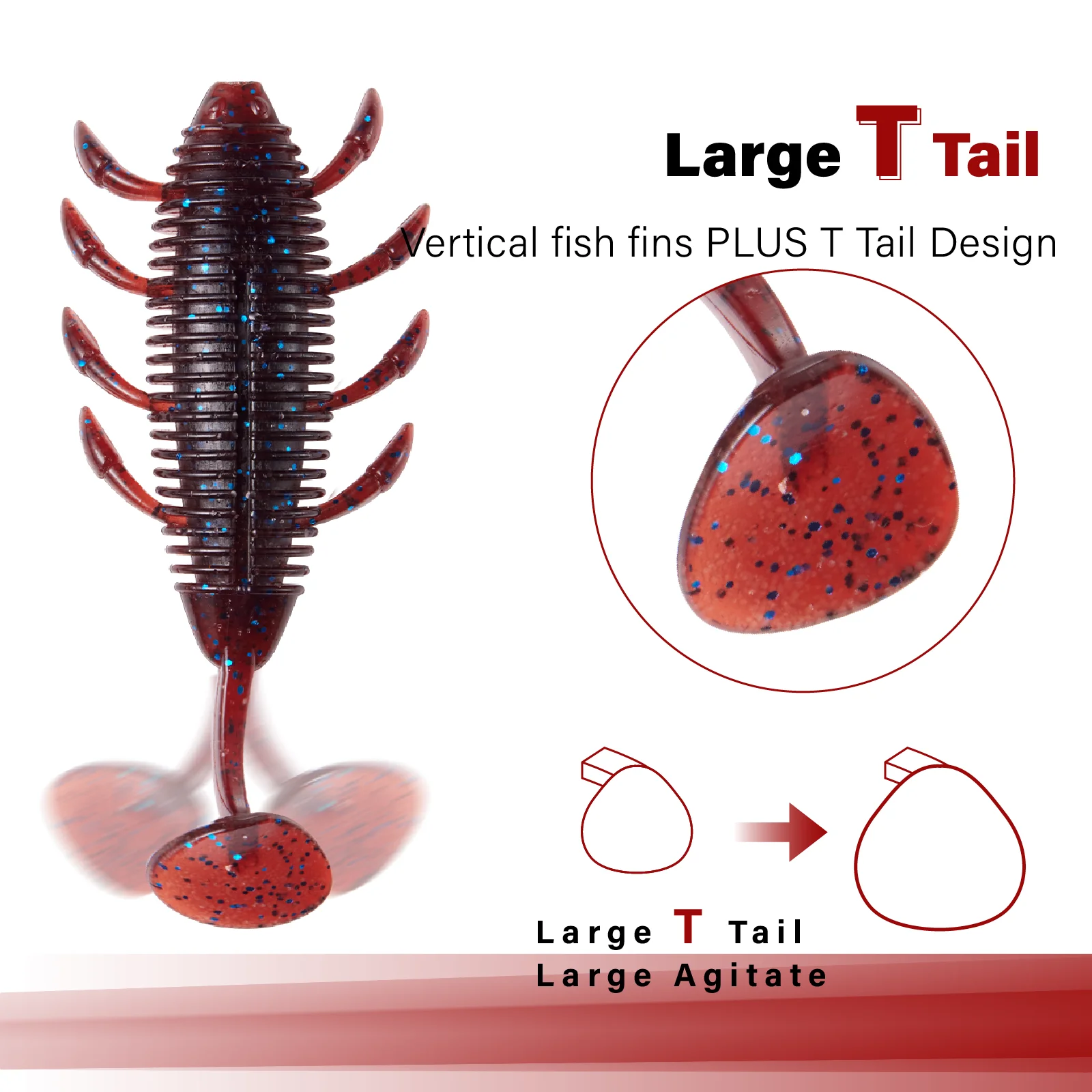 SOLOKING-Kit de Señuelos de Pesca, lote de 6 unidades, señuelos blandos de 8,3g y 83mm, cebo de pesca de lubina, Swimbait - imagen 3