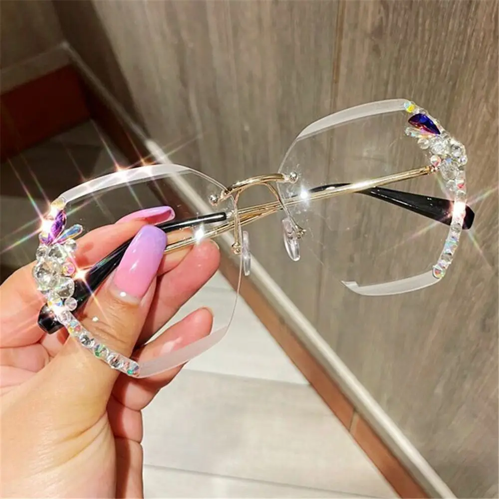 Gafas de sol degradadas sin montura con lentes corte diamante - imagen 5