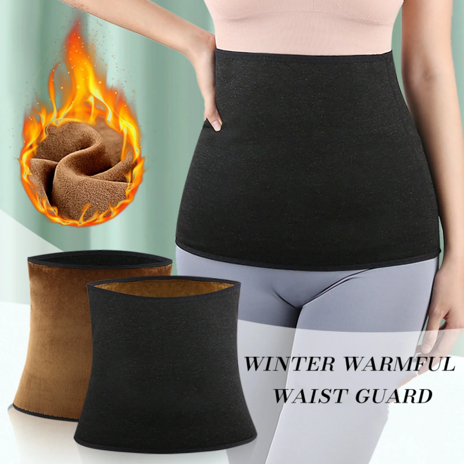 Protector de cintura de felpa para invierno, soporte de cintura de terciopelo cálido para hombres y mujeres, entrenamiento de rehabilitación, banda protectora de cintura cálida 2026 - imagen 2