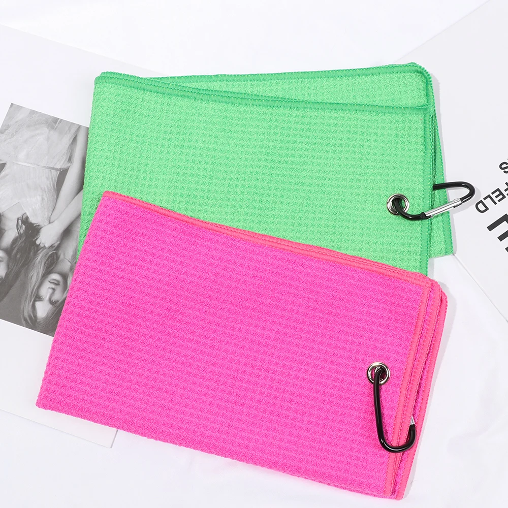 Cotton High Water Absorption Balls Hands Cleans Clubs With Carabiner Hook Golf Towel Cleaning Towels - imagen 2
