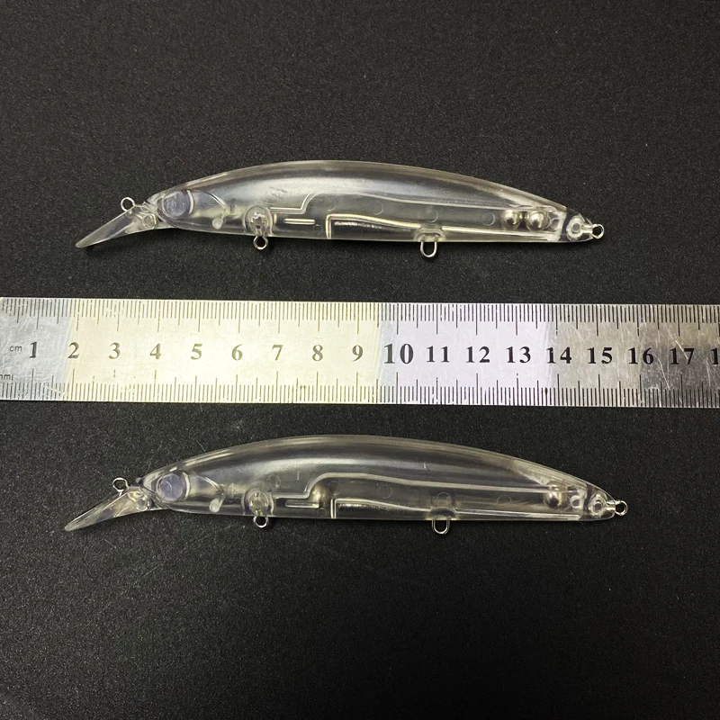 20 piezas 17,7g sin pintar espacios en blanco Minnow señuelos 110mm Wobblers flotantes para agua salada lubina trucha Swimbait cebo Artificial Jerkbait - imagen 2