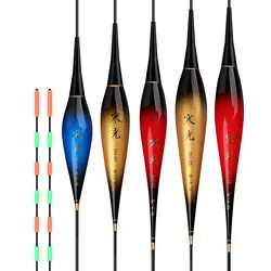1 Uds flotadores eléctricos + 3 CR425 + 3 tubos flotantes + 1 bolsa ganchos boya luminosa boya luminosa Vertical lago río Bobber aparejos de pesca