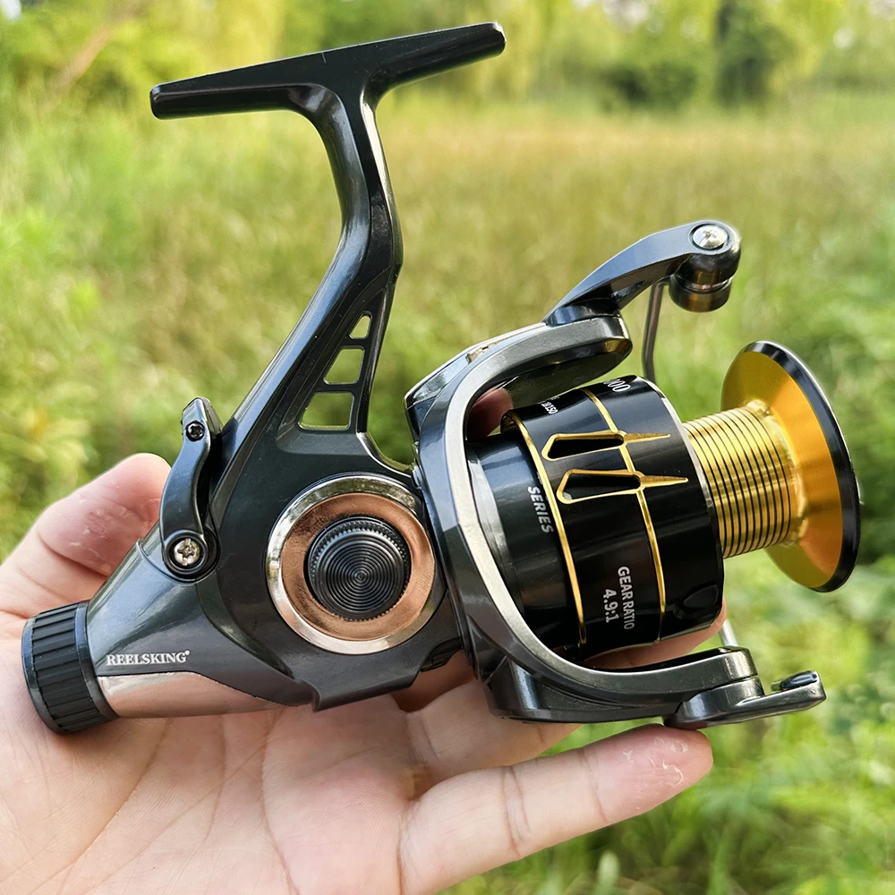 GHOTDA-carrete de pesca reforzado con doble freno delantero y trasero, bobina de Metal anticorrosión para agua salada, carpa mediana/grande, serie 3000-6000 - imagen 5