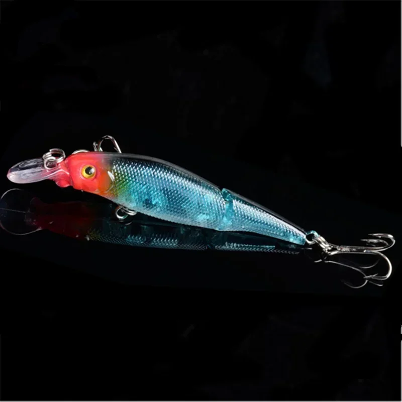 Señuelos de pesca Wobblers, cebos artificiales de pececillo, anzuelos triples, aparejos de pesca Crankbait, 2 secciones, 9,2 cm, 7,5g, 1 ud. - imagen 4