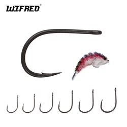 Wfireo 10PCS 2 #   - Anzuelo para mosca de juego grande 4/0, 3X fuerte, 1 gancho para serpentina de vástago corto para lubina, Lucio, Tarpon, pesca depredadora de agua salada