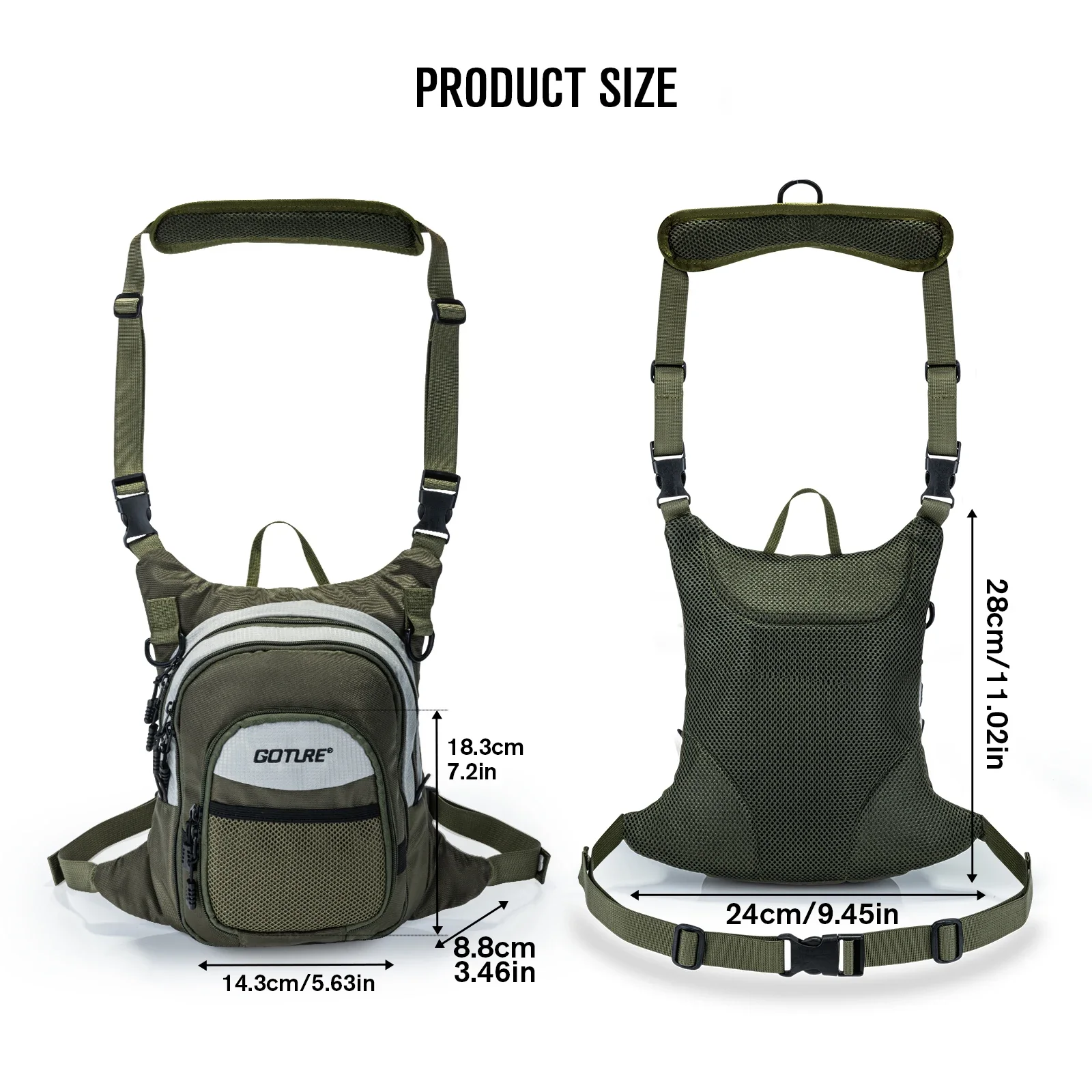 Goture Bolsa de pesca con mosca ultraligera – Bolsillos múltiples - imagen 4