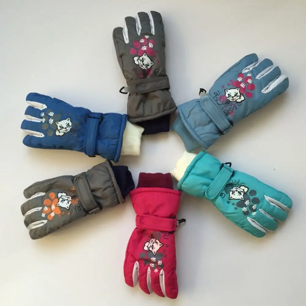 Guantes de esquí impermeables para niños, calentador de dedos, manoplas gruesas antideslizantes, Snowboard de 5 a 10 años - imagen 5