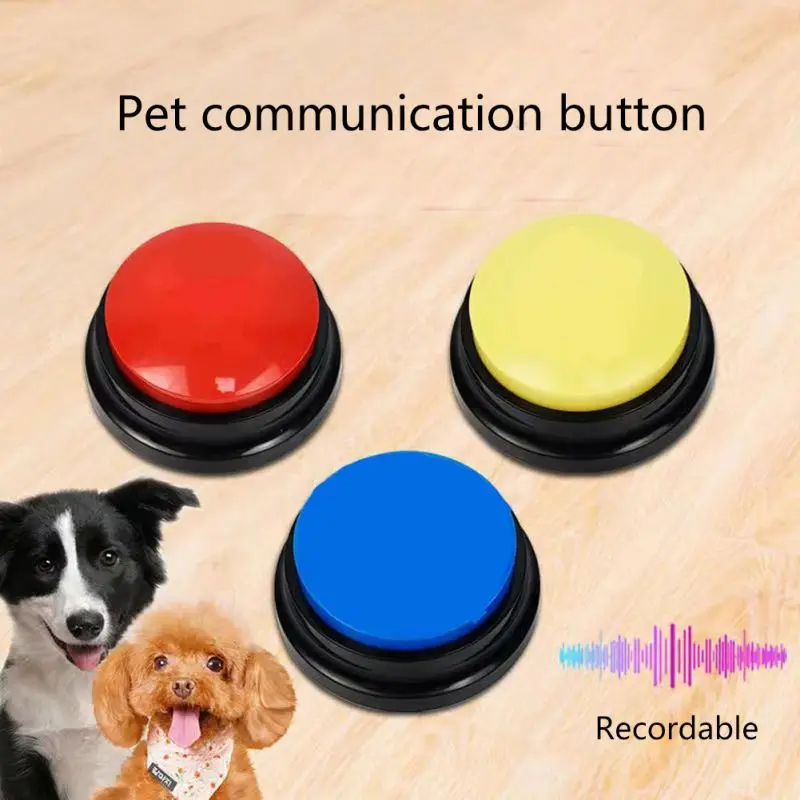Caja de sonido grabable con botón parlante para mascotas, juguete grabador de voz para gatos, herramienta de entrenamiento de comunicación, juguetes para perros - imagen 3