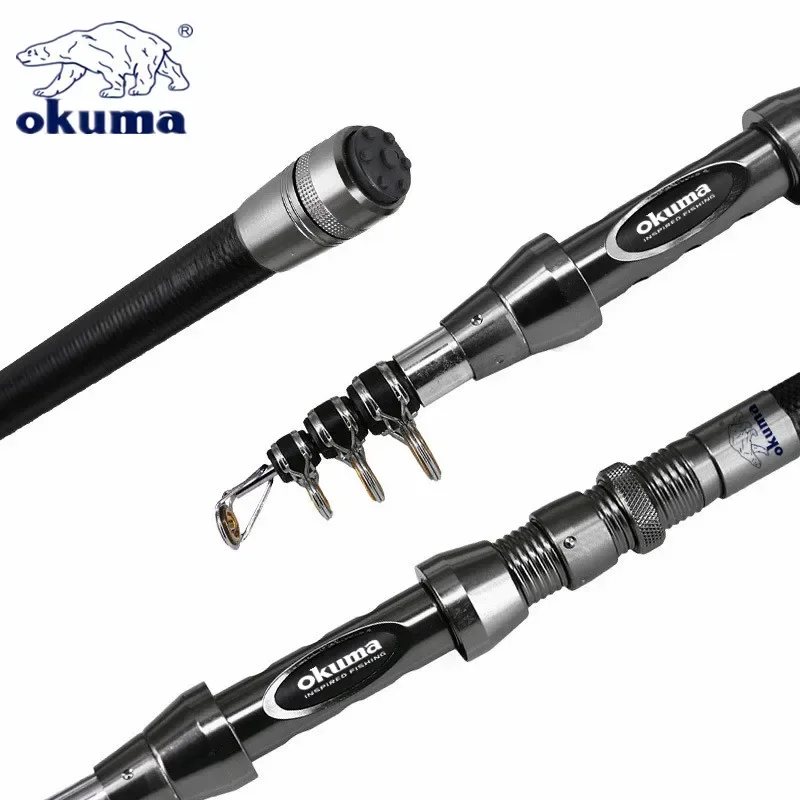 OKUMA nueva caña de pescar de carbono 1,5 M/1,8 M/2,1 M/2,4 M/2,7 M anillo guía de cerámica gota de agua rueda giratoria caña de pescar - imagen 3