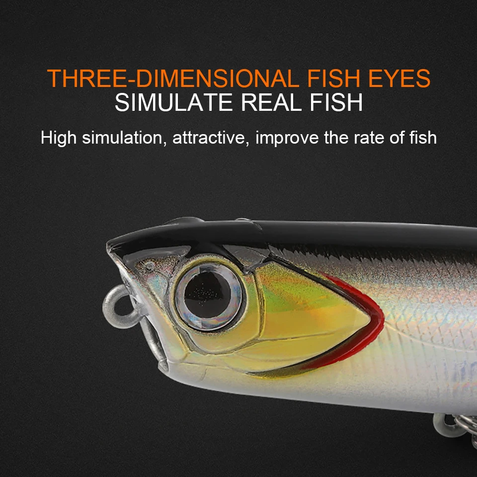 Señuelo de Pesca flotante, superficie en forma de Z, Realis, Wobblers para aparejos de Pesca, 65MM/85MM/100MM, 1 piezas - imagen 3