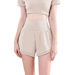 Pantalones finos de secado rápido para mujer, pantalones cortos de Yoga con realce de glúteos, cintura alta, pantalones calientes para correr, ropa deportiva transpirable sin costuras para Yoga