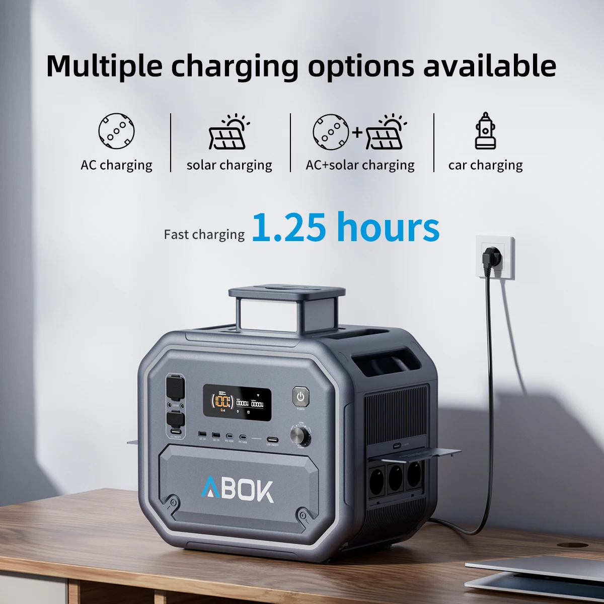 Ark2500 Generador solar portátil 2400W LiFePO4 para pesca - imagen 4