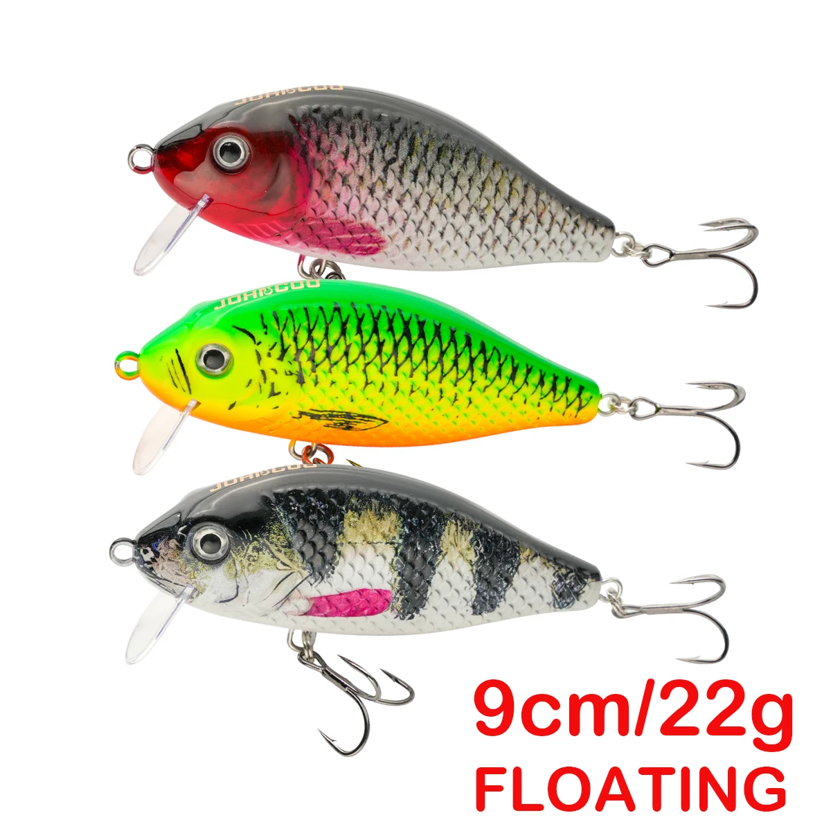 Señuelo de pesca flotante Minnow Crankbait Wobblers cebos artificiales Lucio Señuelos de pesca de lubina de alta calidad - imagen 2