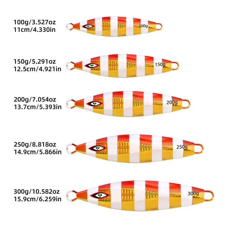 Señuelos de pesca de hundimiento lento de Metal, 6 uds., 100g, 150g-300g, plantillas de pesca, señuelos de agua salada, plantilla de lubina de Metal, Isca, señuelos de peces falsos artificiales - imagen 3