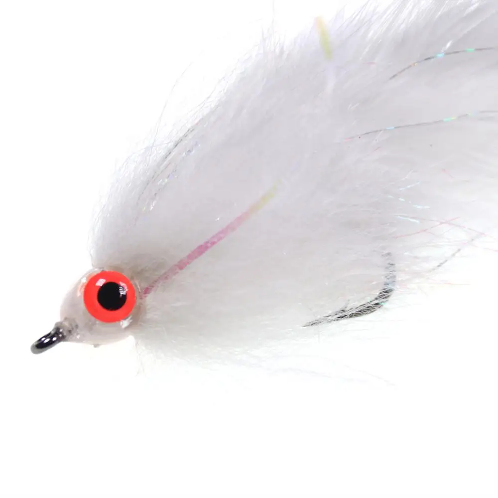 Wifreo 1 pieza/2 piezas # 2/0 pez cebo blanco luminoso 3D ojo de pez colgante Streamer moscas trucha lubina gran juego cebos de señuelo de pesca almizclado - imagen 5