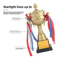 Trofeo de competición de pentagrama de corona, medalla Universal de pentagrama de Color dorado, trofeo de premio de ganador de Color dorado de varios tamaños, juguete